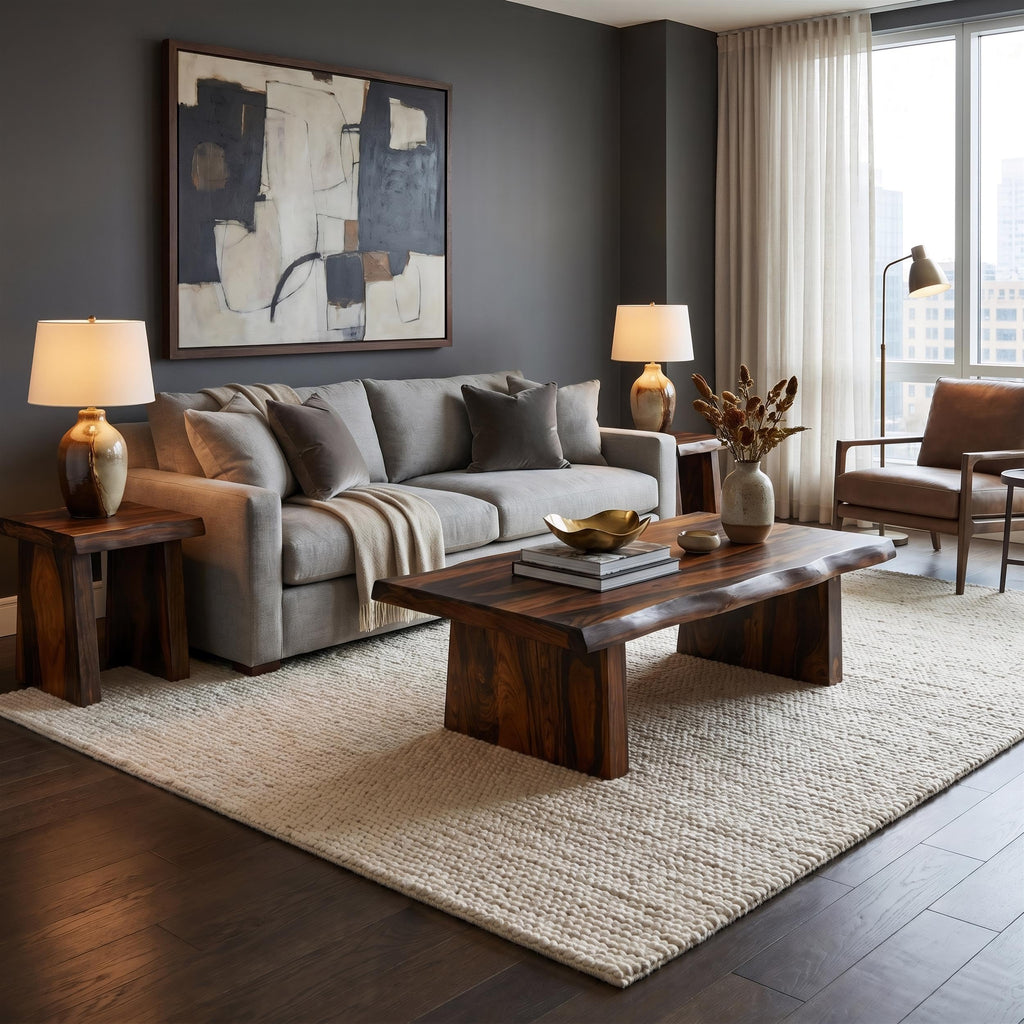 Live Edge Solid Wood Coffee Table U8961