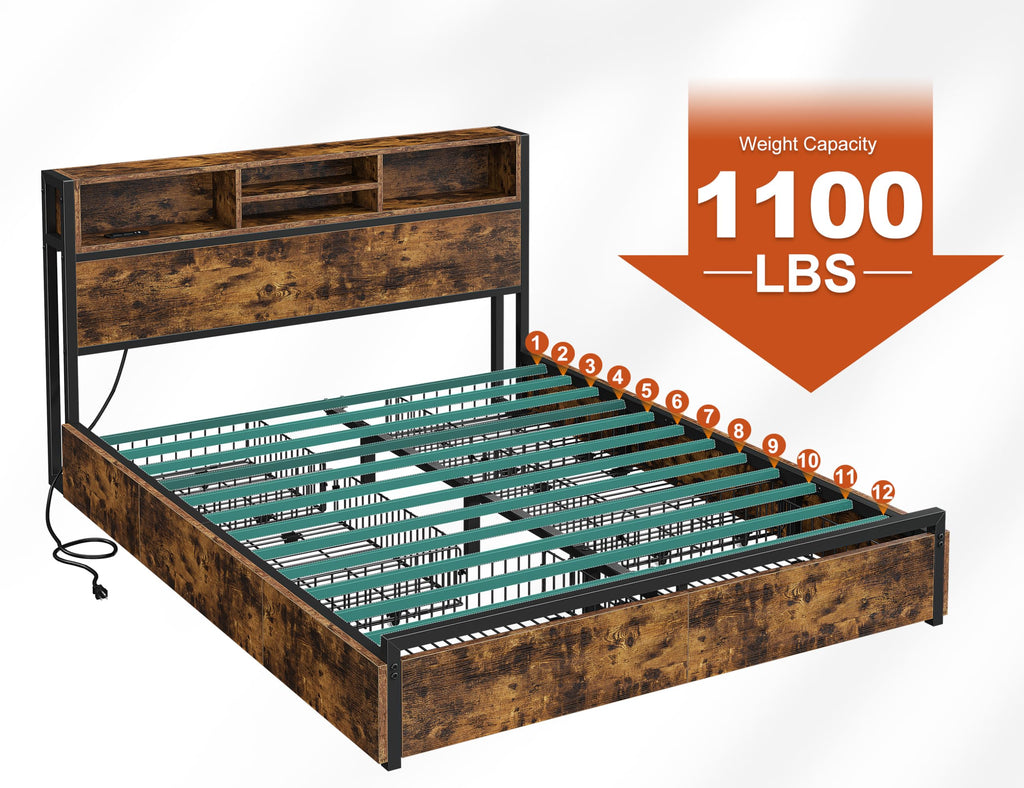 Queen Bed Frame with 6 Storage Drawers Z223538